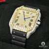 Montre Cartier | Montre Homme 40mm Cartier Santos 100 XL - Rubber Iced Emerald Cut Or 2 Tons