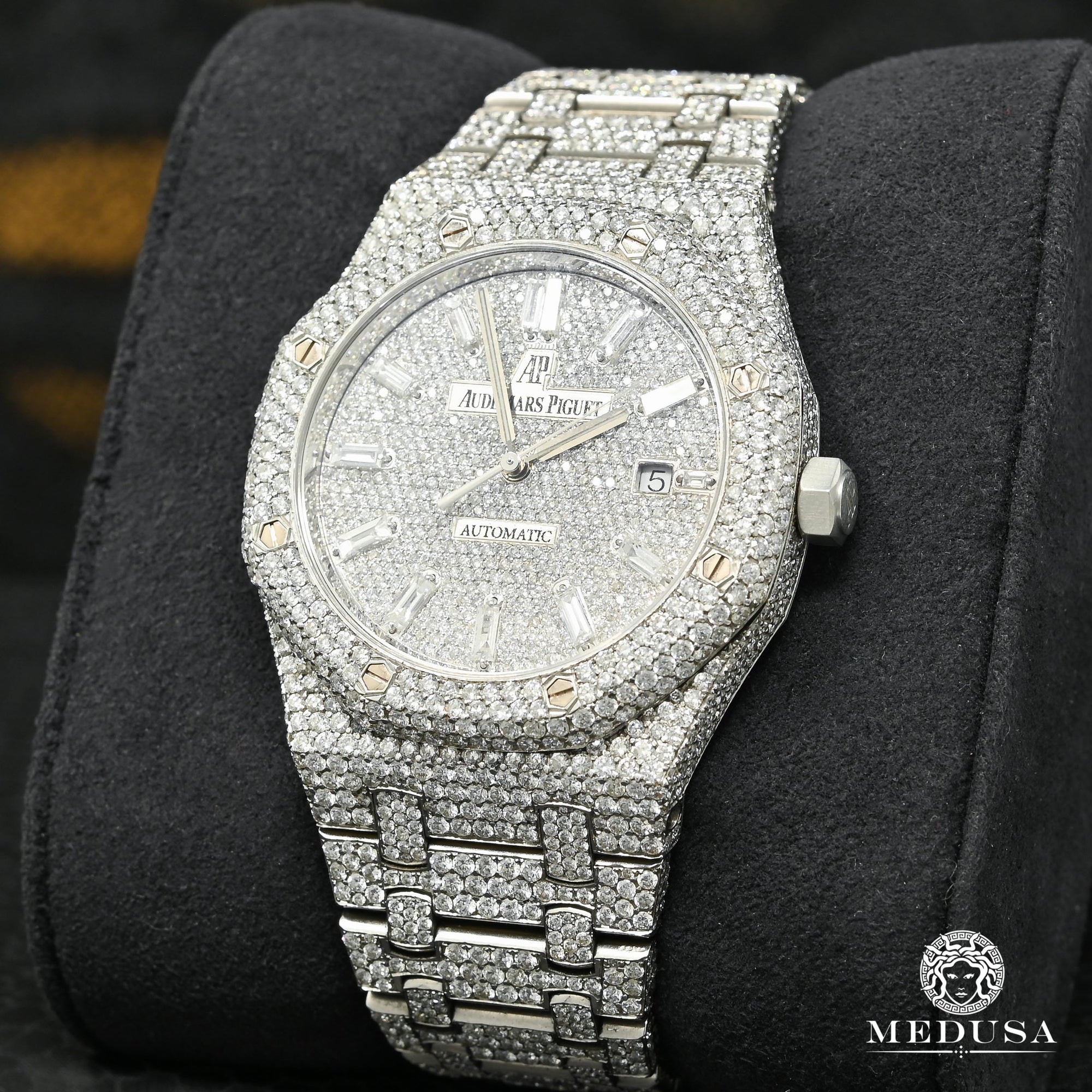 Montre Audemars Piguet | Montre Homme 41mm Audemars Piguet Royal Oak - Baguette Full Iced Stainless