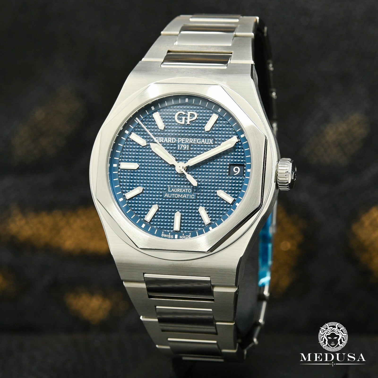 Montre Girard Perregaux | Montre Homme 42mm Girard Perregaux Laureato Blue Stainless