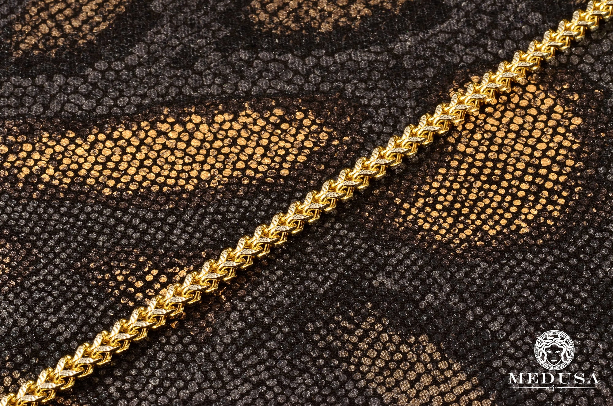 Bracelet en Or 10K | Bracelet Homme 4mm Bracelet Franco 2 Tons