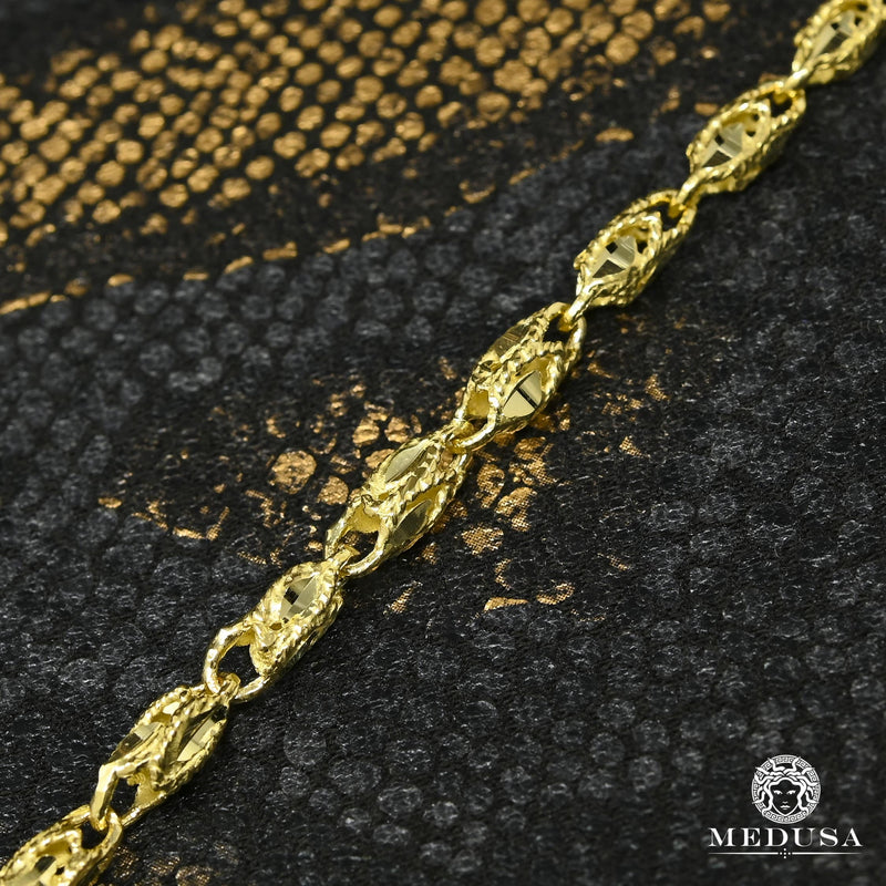 Bracelet en Or 10K | Bracelet Homme 4mm Bracelet Turkish Torsade