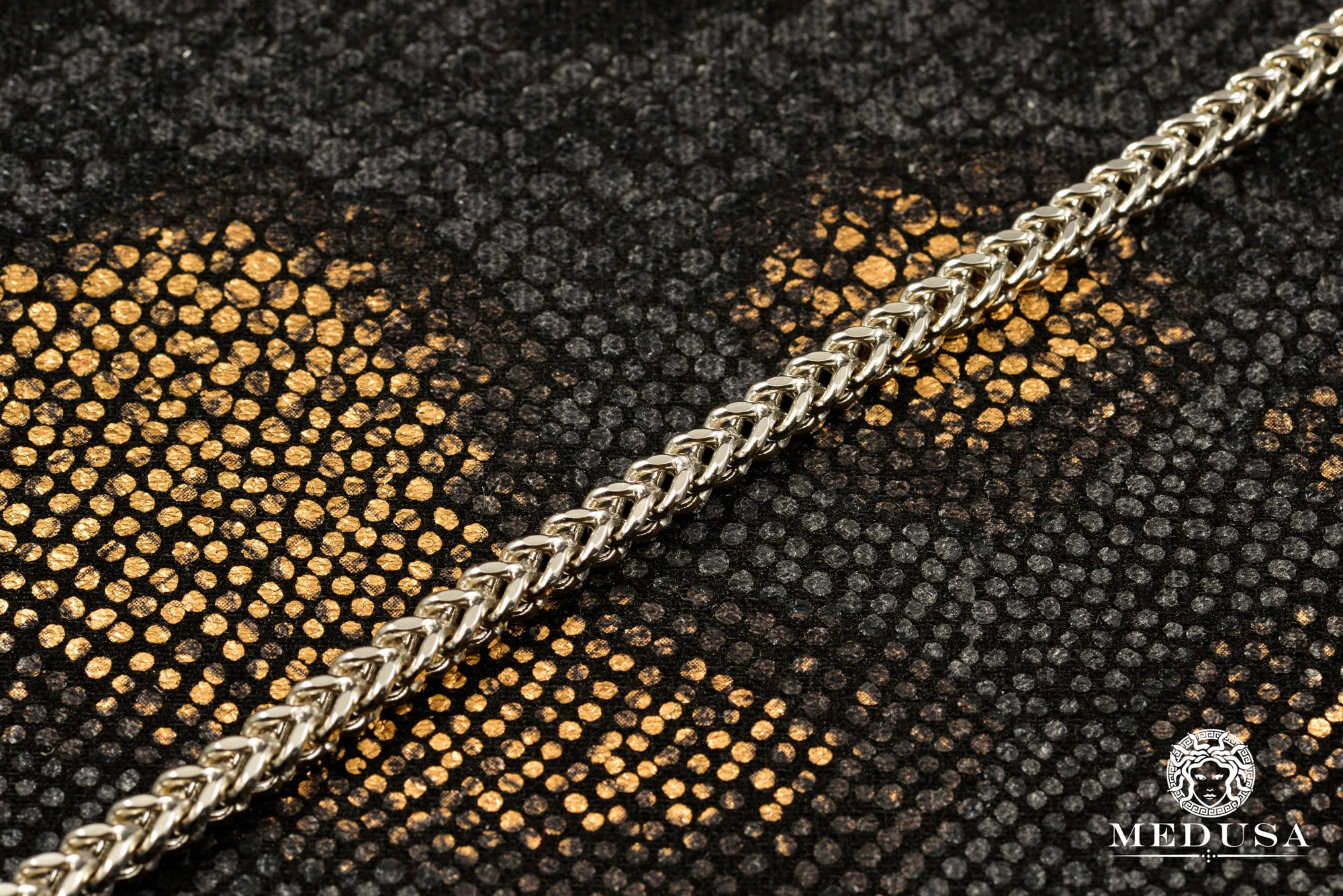 Chaîne en Or 10K | Chaîne 4mm Franco Or Blanc