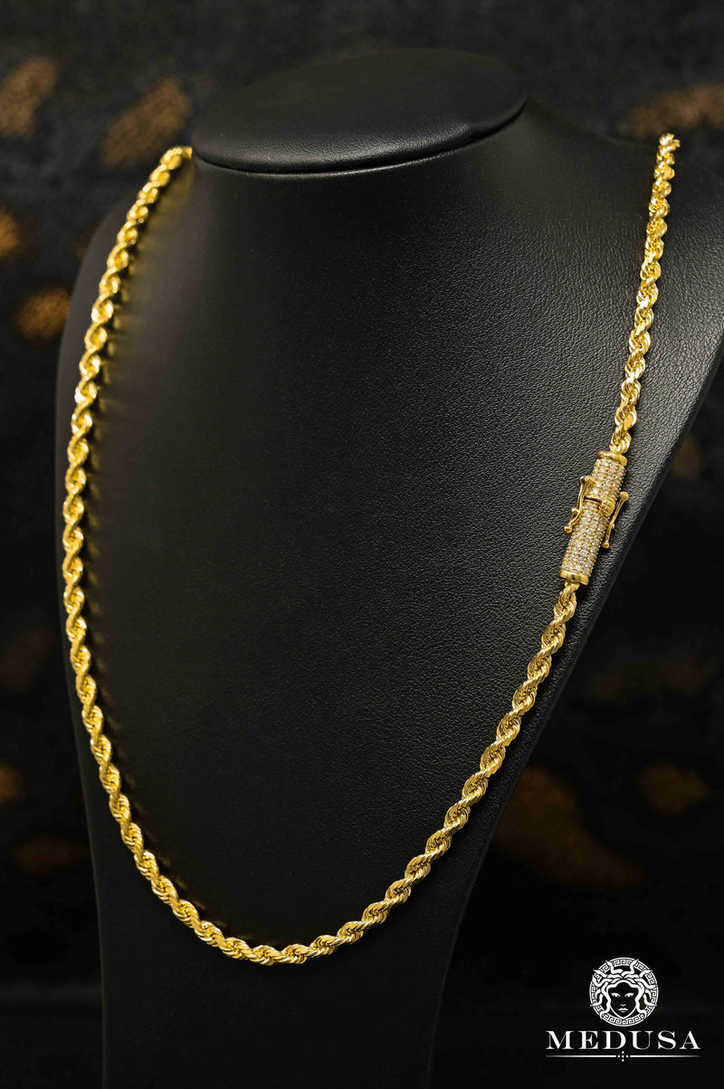 Chaîne en Or 10K | Chaîne 4mm Torsade Solid Diamond Lock