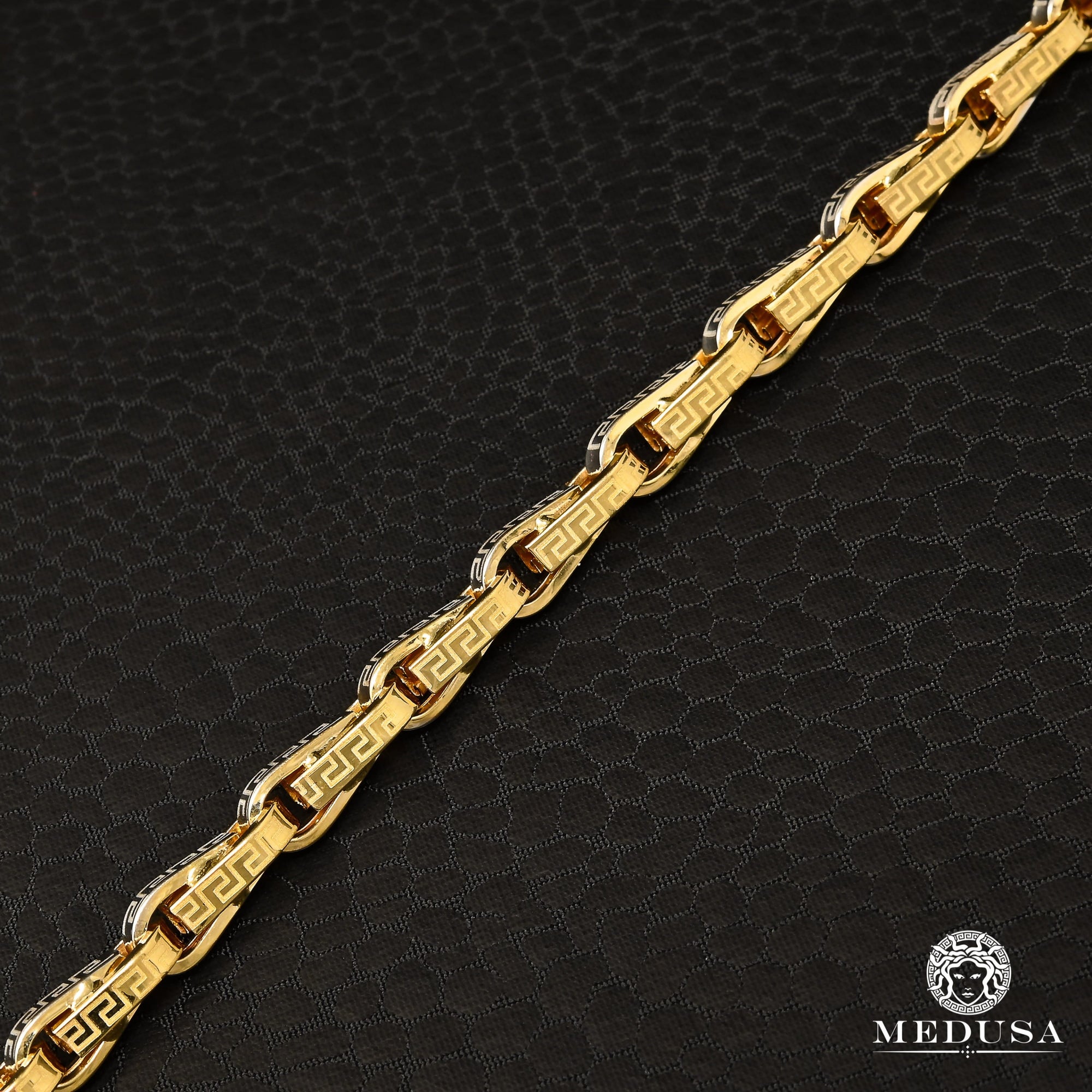 Bracelet en Or 10K | Bracelet Homme 6mm Bracelet Bullet Versace