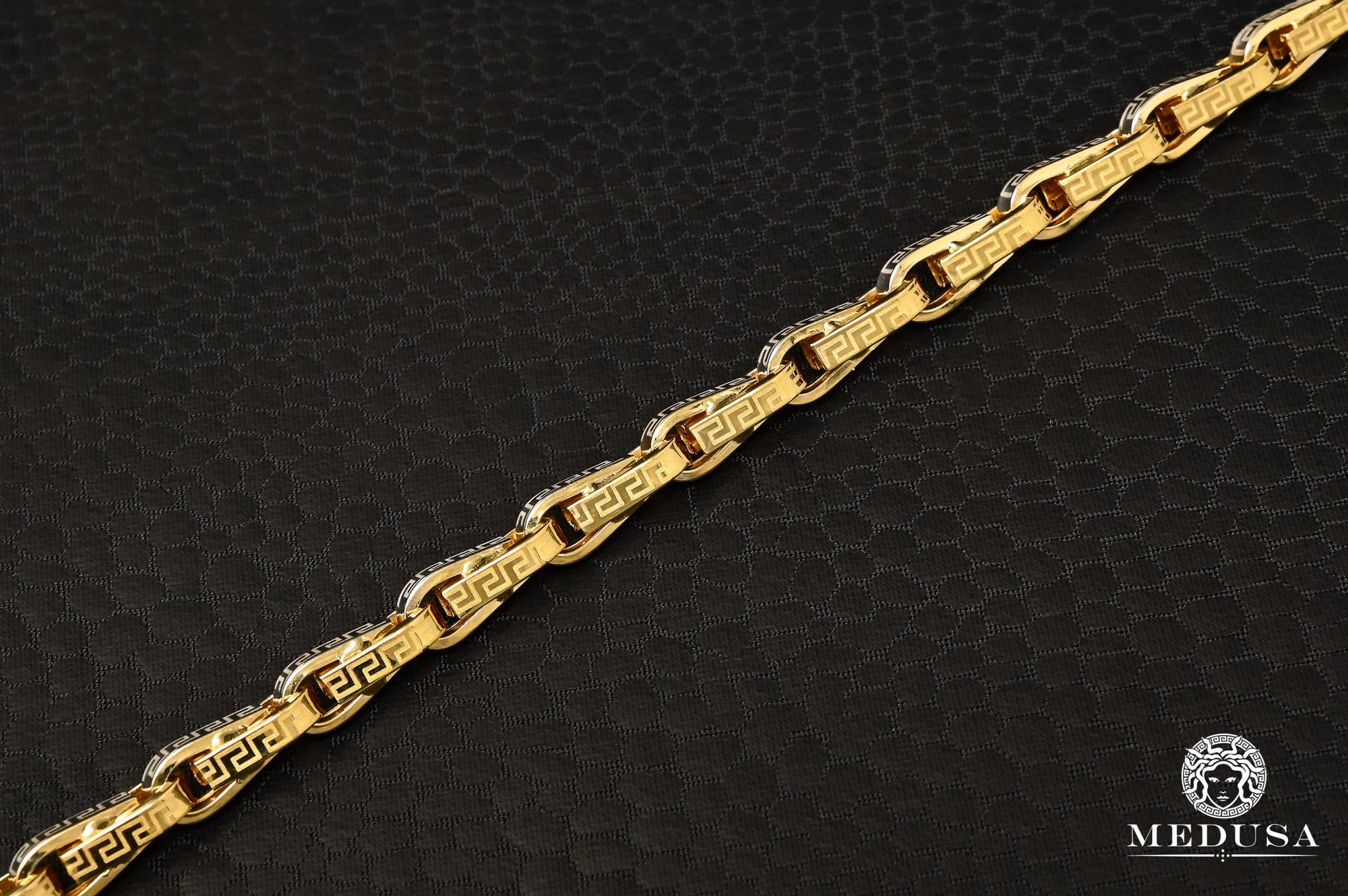 Bracelet en Or 10K | Bracelet Homme 6mm Bracelet Bullet Versace