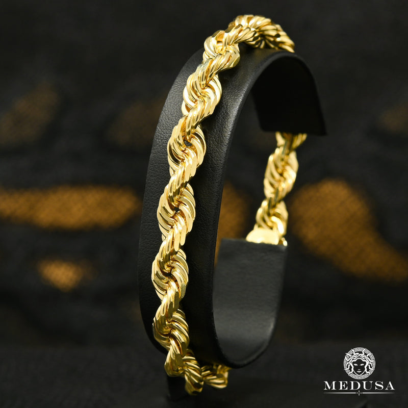 Bracelet en Or 10K | Bracelet Homme 7mm Bracelet Torsade Solid