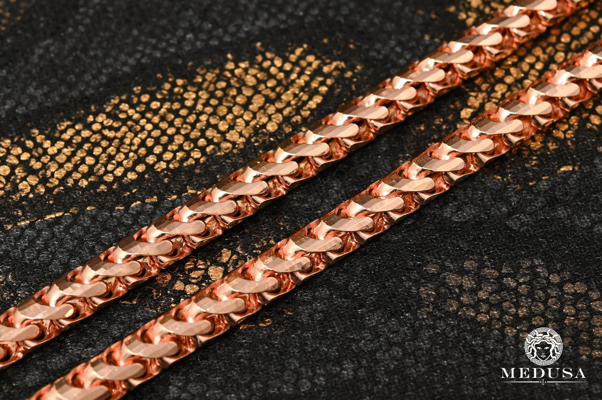 Chaîne en Or 10K | Chaîne 7mm Franco Solid Or Rose