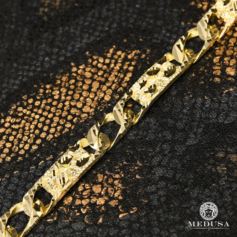 Bracelet en Or 10K | Bracelet Homme 8mm Bracelet Meshy M Nugget
