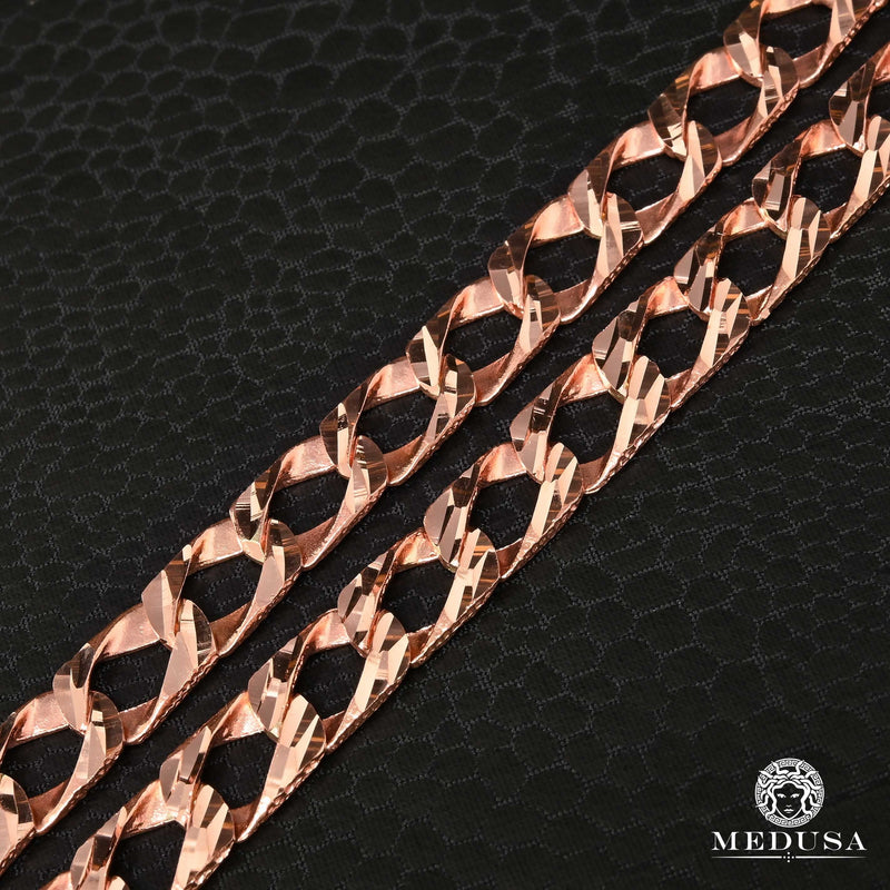 Bracelet en Or 10K | Bracelet Homme 8mm Bracelet Meshy M150 Or Rose