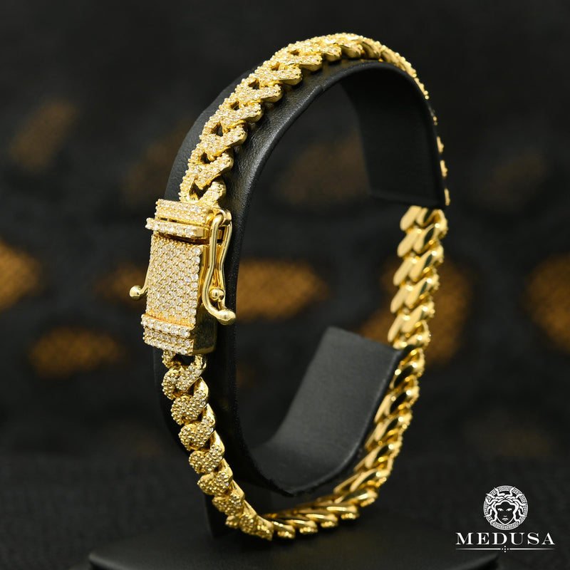Bracelet à Diamants en Or 10K | Bracelet Homme 9.5mm Bracelet Cuban Iced Jumbo Lock