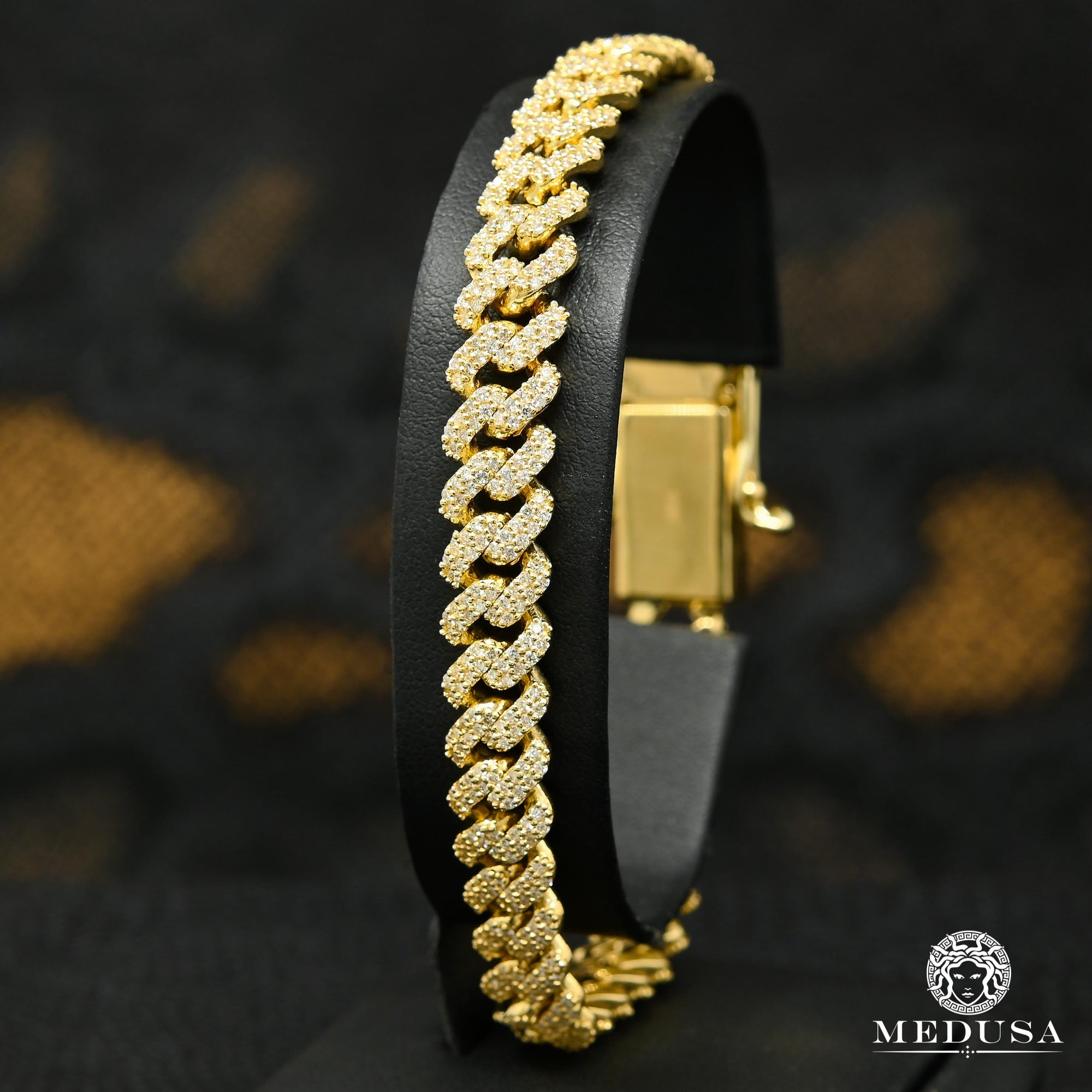 Bracelet à Diamants en Or 10K | Bracelet Homme 9.5mm Bracelet Cuban Iced Jumbo-Lock