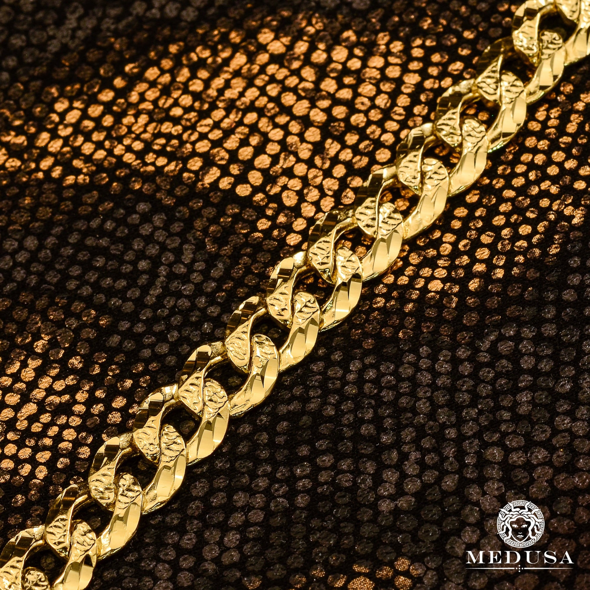 Bracelet en Or 10K | Bracelet Homme 9mm Bracelet Rock M2