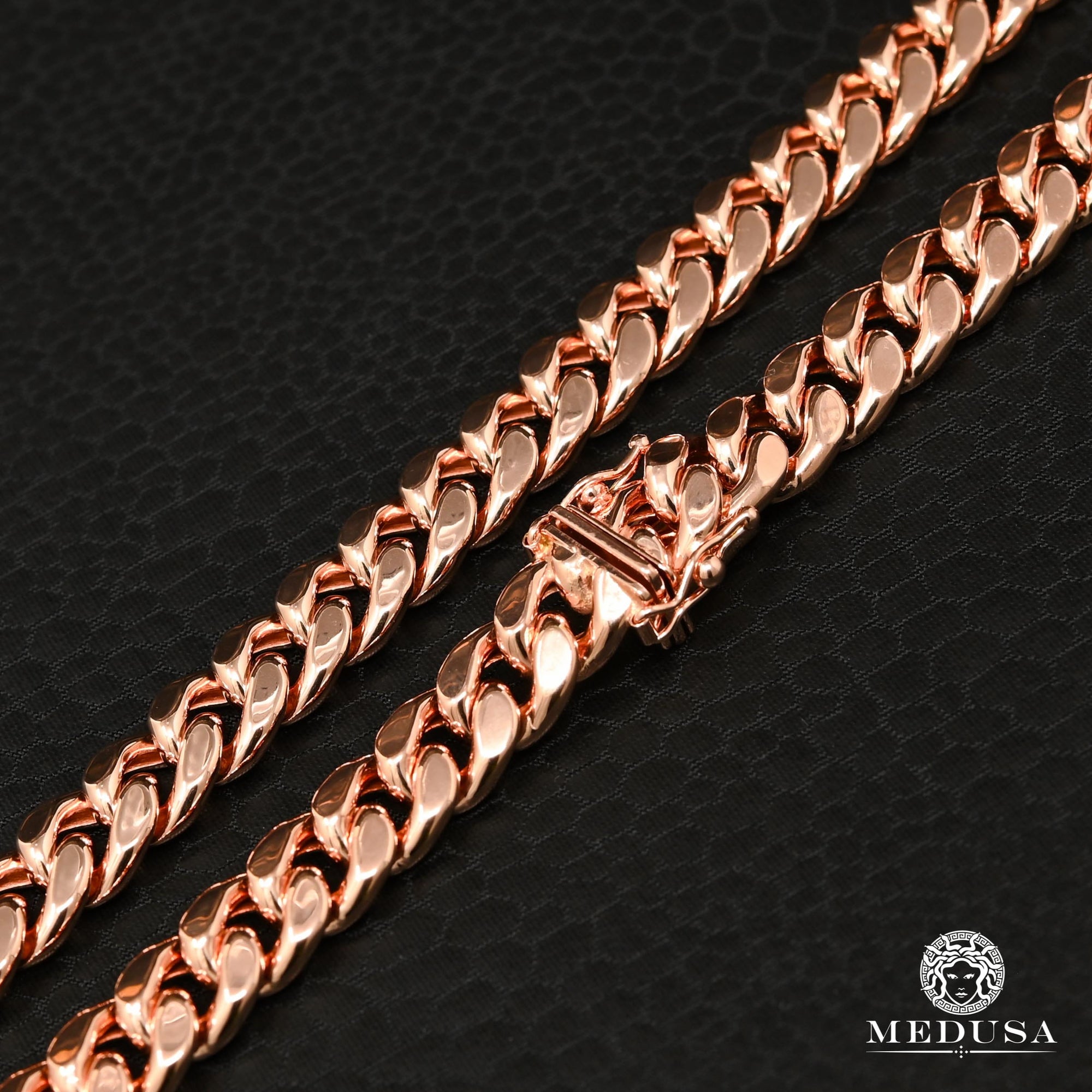 Chaîne en Or 10K | Chaîne 9mm Cuban Link Or Rose