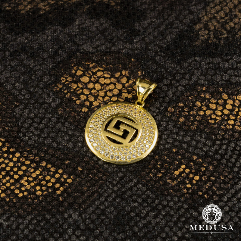 Pendentif en Or 10K | Médaillon Aegis F5 Or Jaune