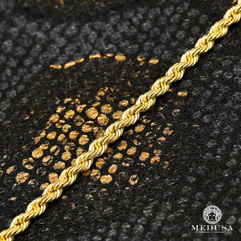 Bracelet en Or 10K | Bracelet Cheville Anklet F2 Torsade Or Jaune