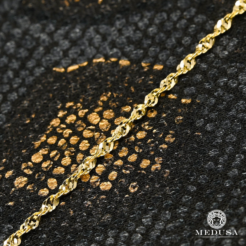 Bracelet en Or 10K | Bracelet Cheville Anklet F3 Singapour Or Jaune