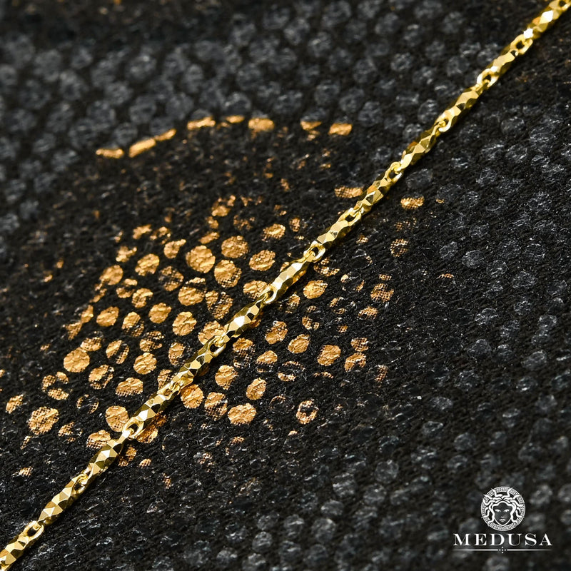 Bracelet en Or 10K | Bracelet Cheville Anklet F4 Pinsetta Or Jaune