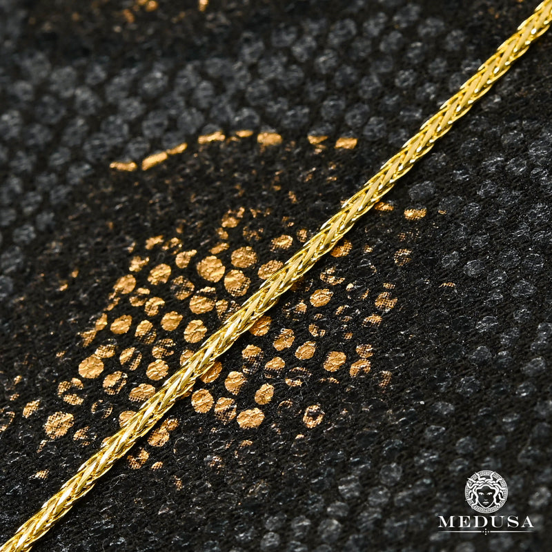 Bracelet en Or 10K | Bracelet Cheville Anklet F6 Wheat 1.3mm / Or Jaune