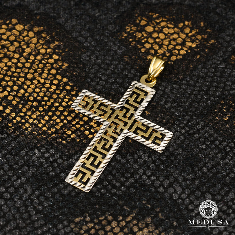 Pendentif en Or 10K | Pendentif Croix Apollon X1 Or 2 Tons