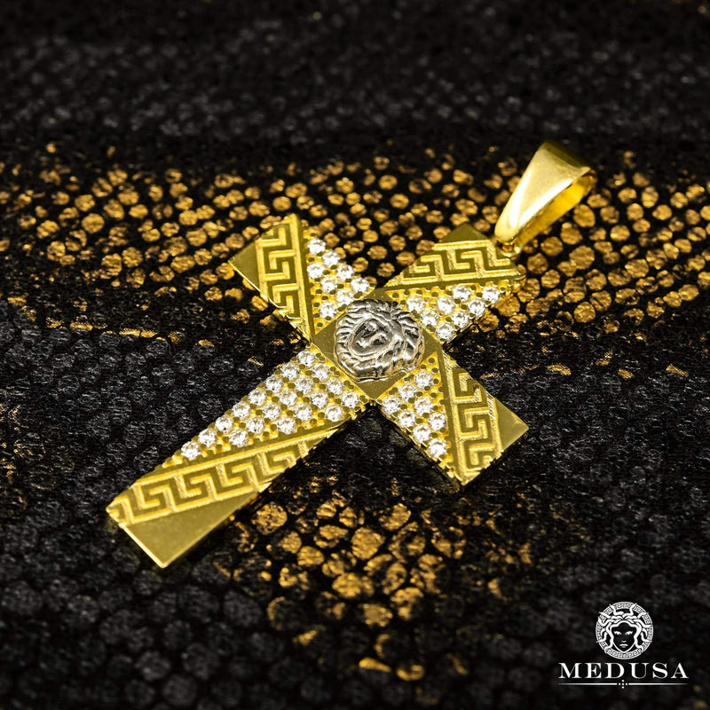 Pendentif en Or 10K | Pendentif Croix Apollon X2 41mm / Or 2 Tons