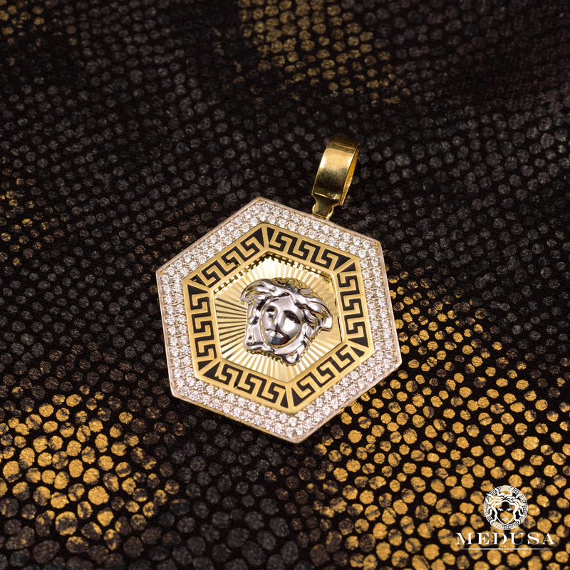 Pendentif en Or 10K | Médaillon Artémis F2 32mm / Or 2 Tons