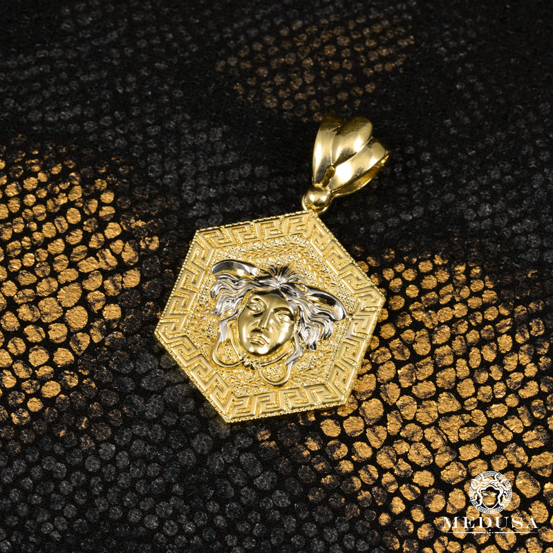 Pendentif en Or 10K | Médaillon Artémis F7 Or 2 Tons
