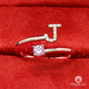 Bague en Or Custom | Bijoux Custom Bague Initiale &amp; Pierre Naissance Sur Mesure