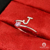 Bague en Or Custom | Bijoux Custom Bague Initiale &amp; Pierre Naissance Sur Mesure Or Rose