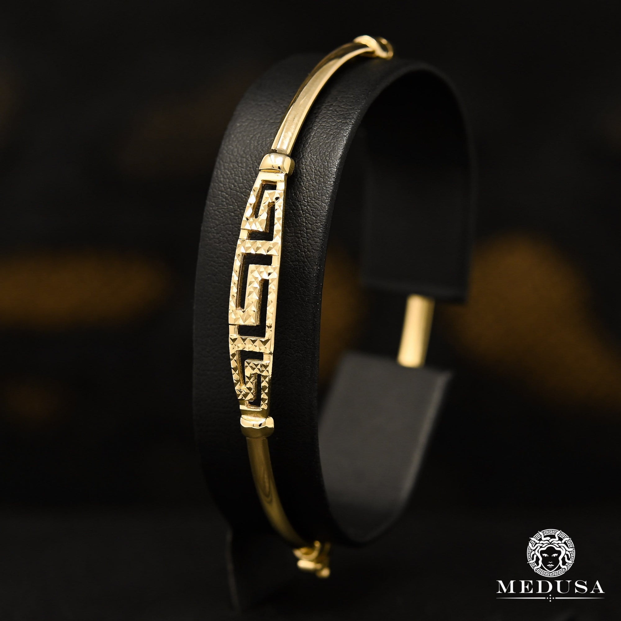 Bracelet Rigide en Or 10K | Bracelet Femme Bangle F7 Or Jaune