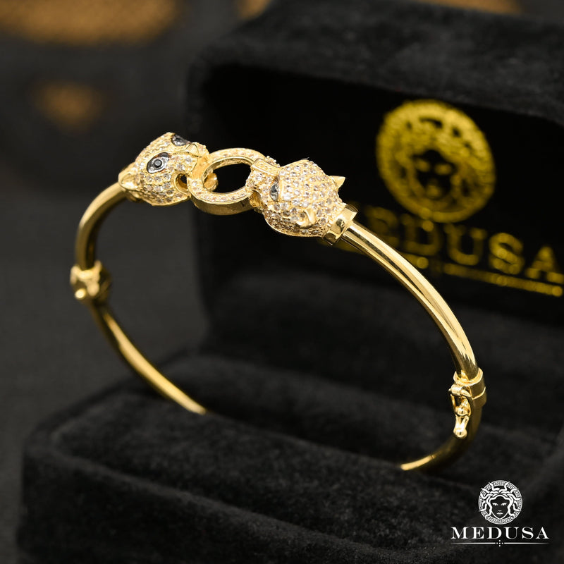 Bracelet Rigide en Or 10K | Bracelet Femme Bangle X5 Tiger Or Jaune