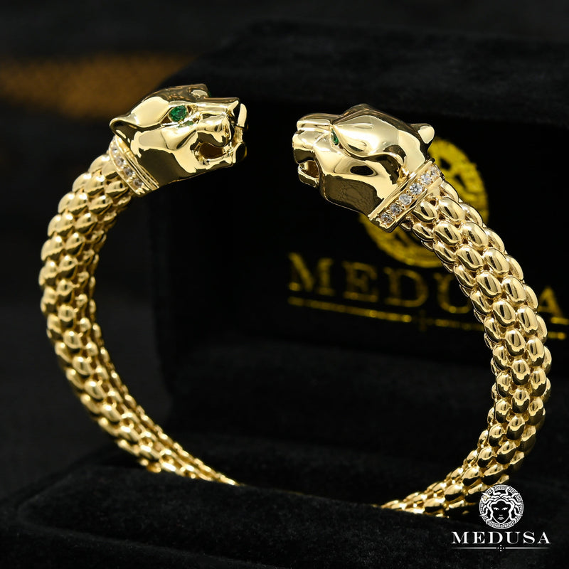 Bracelet Rigide en Or 10K | Bracelet Femme Bangle X7 Tiger Or Jaune