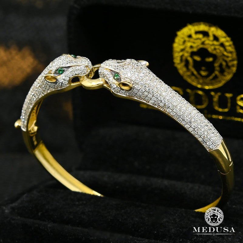 Bracelet Rigide en Or 10K | Bracelet Femme Bangle X9 Tiger Or Jaune