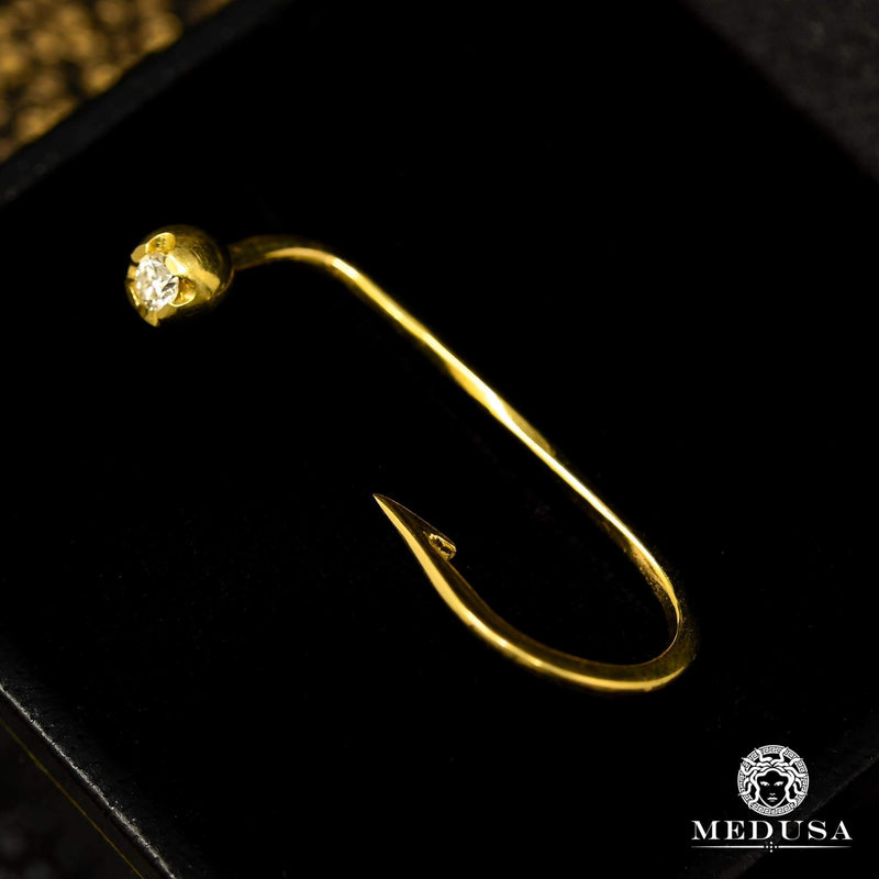 Piercing en Or 14K | Bijoux Piercing Barbell F9 Hook Or Jaune