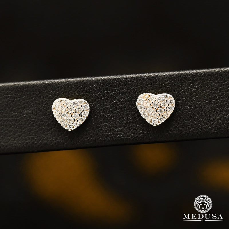 Studs en Or 10K | Boucles d’Oreilles Bolt F6 - Heart Or Jaune