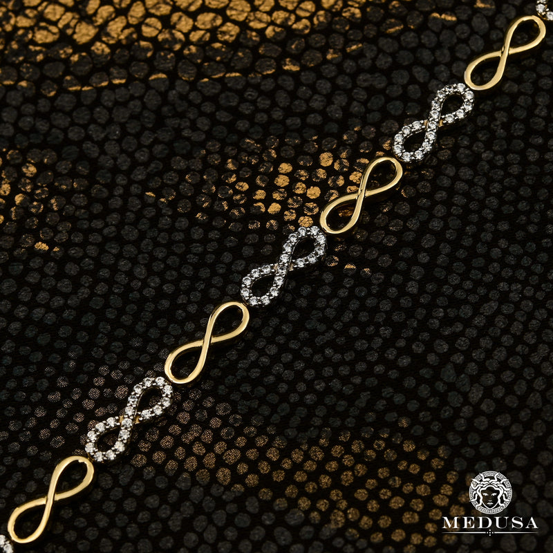 Bracelet en Or 10K | Bracelet Femme Boundless F12 Infinity Or Jaune