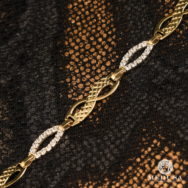Bracelet en Or 10K | Bracelet Femme Boundless F6 - Infinity Or 2 Tons