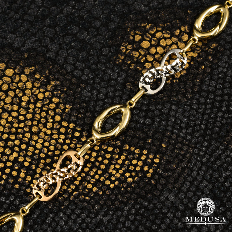 Bracelet en Or 10K | Bracelet Femme Boundless F8 - Infinity Or 3 Tons