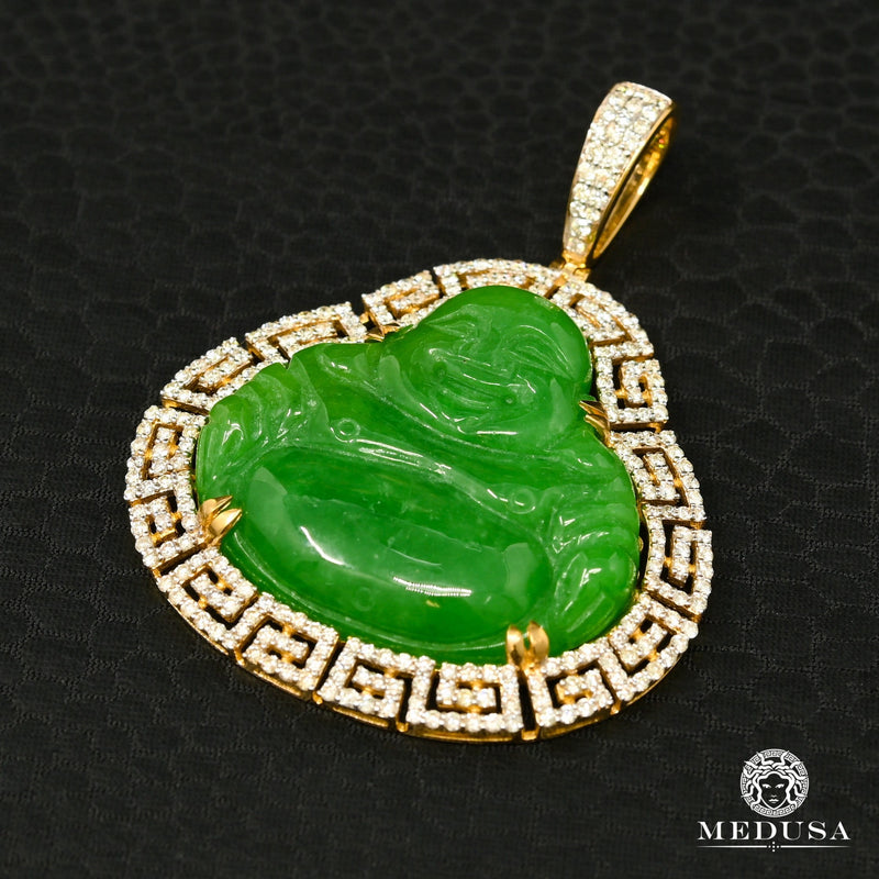 Pendentif à Diamants en Or 10K | Pendentif Divers Buddha D4 Diamant Vert / Or Jaune