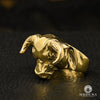 Bague en Or 10K | Bague Homme Bull H1 Or Jaune