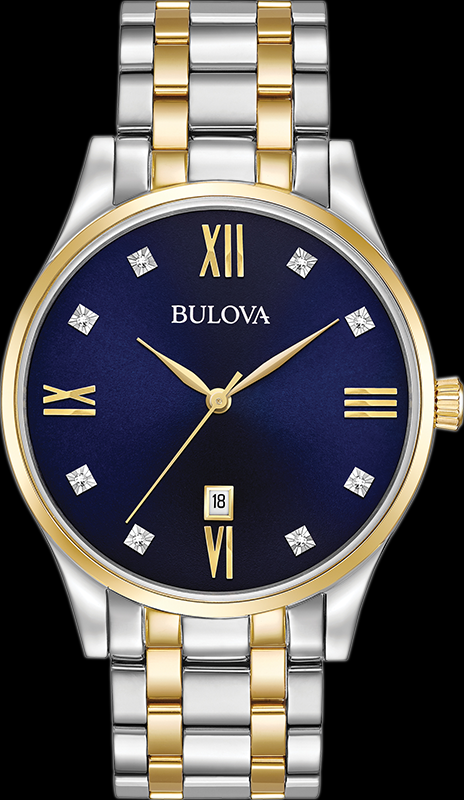 Montre Bulova | Montre Homme Bulova Diamonds - 98D130 Diamant / Or 2 Tons