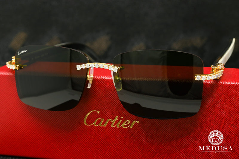 Lunette Cartier | Lunette Homme Cartier Signature C | Gold &amp; White Ivory Or Jaune