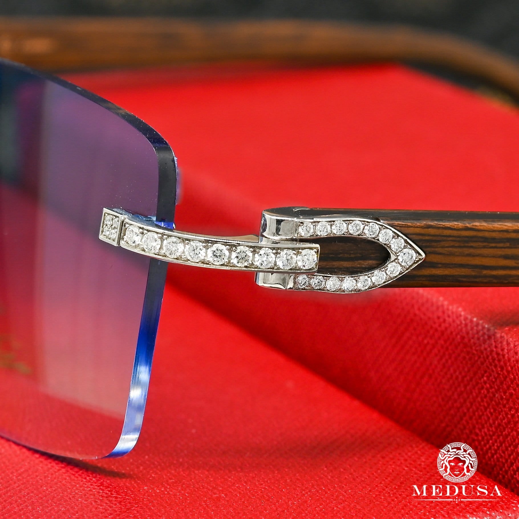 Lunette Cartier | Lunette Homme Cartier Signature C | Silver &amp; Wood Stainless