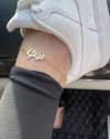 Bracelet en Or 10K | Bracelet Cheville Chaîne Cheville Prénom Sur Mesure