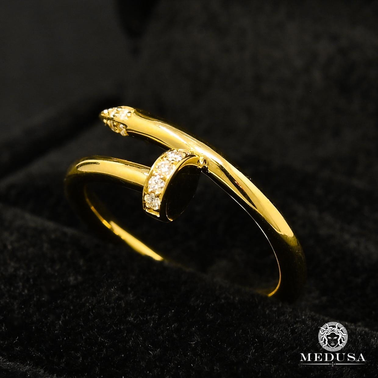 Bague à Diamants en Or 18K | Bague Femme Clou D1 Diamant Or Jaune