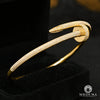 Bracelet Rigide en Or 18K | Bracelet Femme Clou X3 Diamant Or Jaune