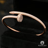 Bracelet Rigide en Or 18K | Bracelet Femme Clou X3 Diamant Or Rose