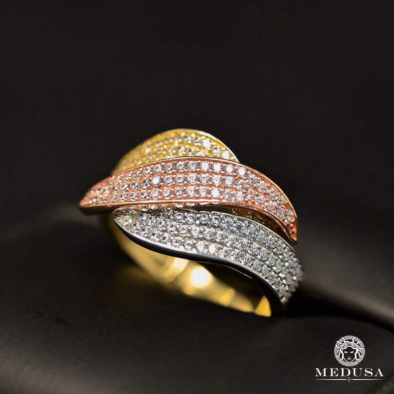 Bague en Or 10K | Bague Femme Colored F5 - 3 Tons Or 3 Tons