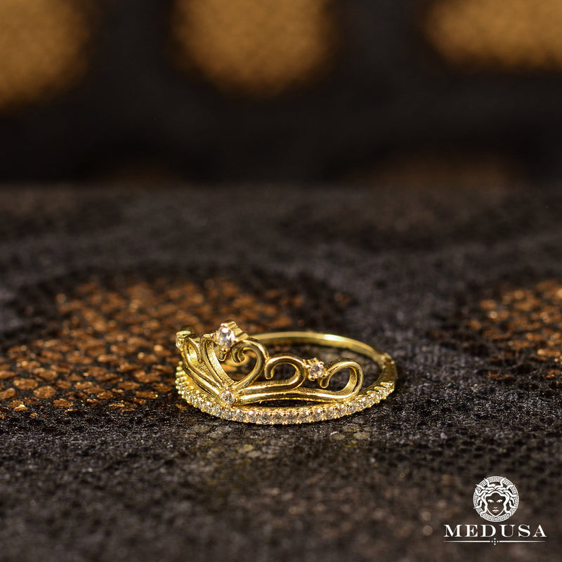 Bague en Or 10K | Bague Femme Crown F10 Or Jaune