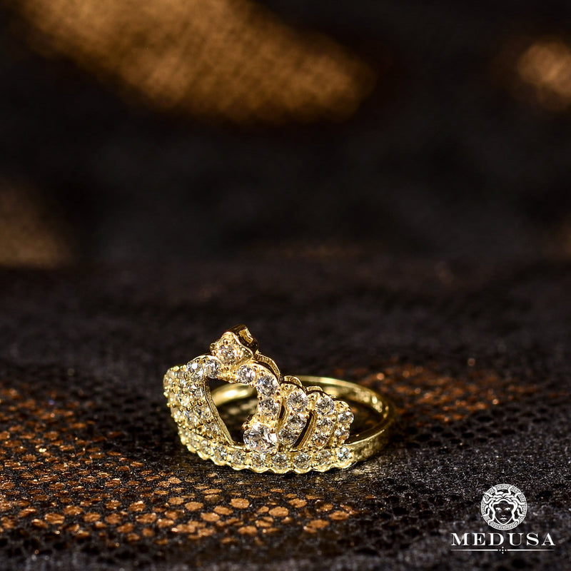 Bague en Or 10K | Bague Femme Crown F4 Or Jaune