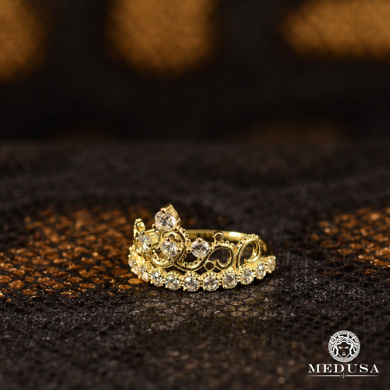 Bague en Or 10K | Bague Femme Crown F8 Or Jaune